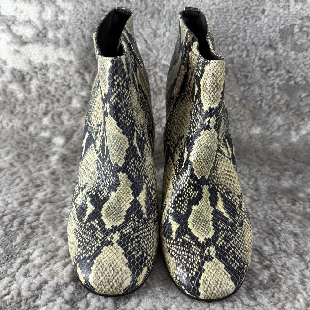 Sam Edelman Sz 10.5 Snakeskin Print Ankle Booties Heeled Boots Western - Picture 2 of 8